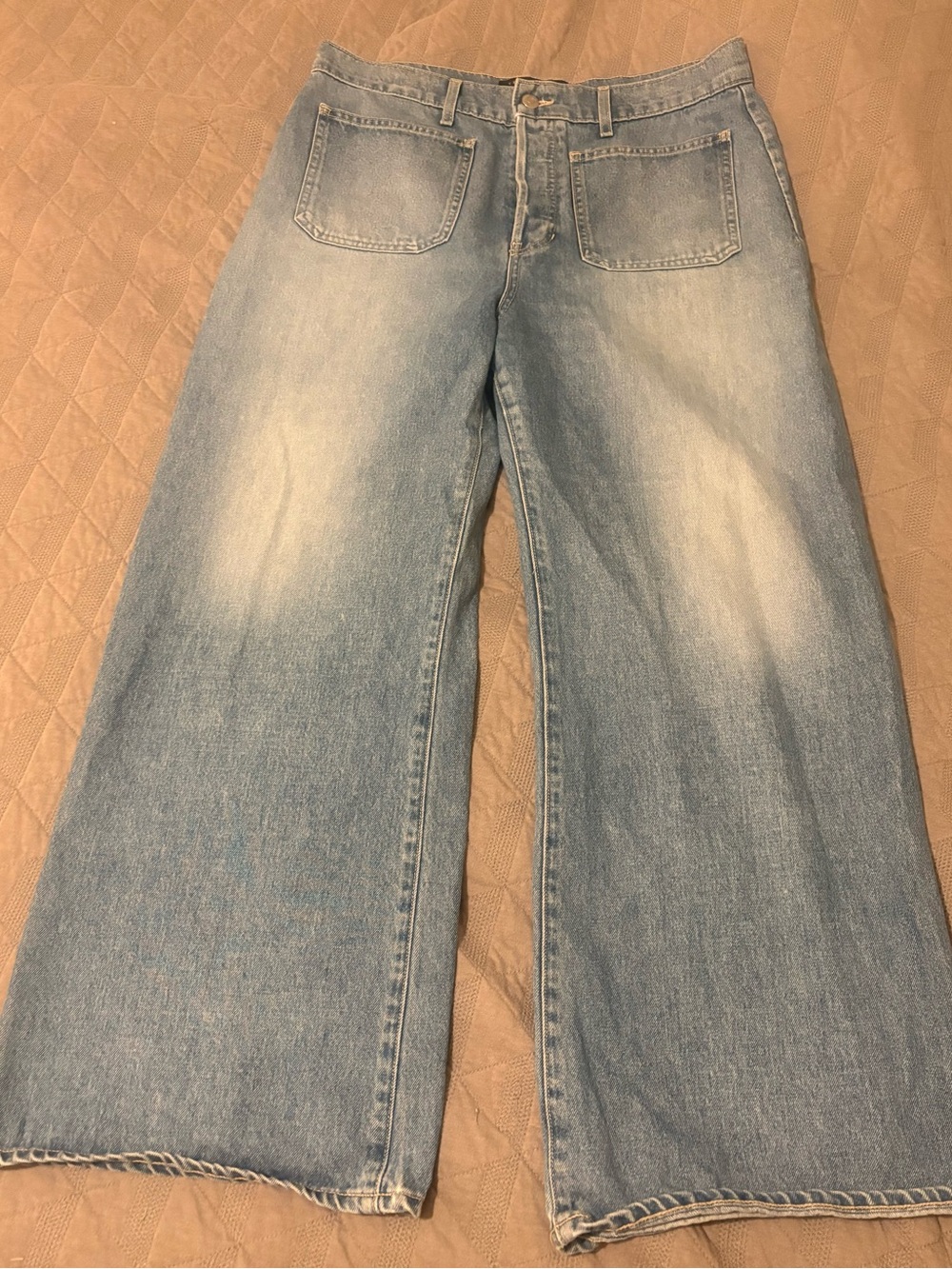 Veronica Beard Jeans Womens 31 Light Wash Grant Wide Leg High Rise